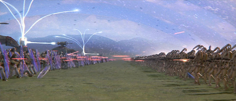 Battle in the grassy plains